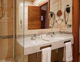 Baño habitación Doble, Doble Estándar, Hotel Campos De Baeza en Jaen